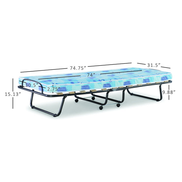 Roma Folding Bed with Mattress-measurements