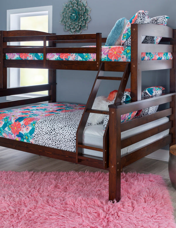 Levi Twin over Full Bunk Bed in Espresso-Lifestyle