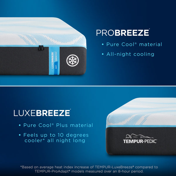 Tempur-Pedic Tempur-LuxeBreeze 2.0 Soft Mattress vs ProBreeze features