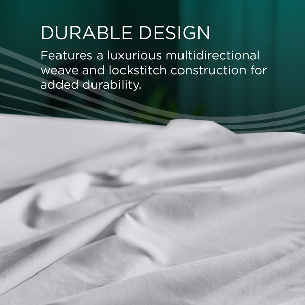 Tempur-pedic TEMPUR-Adapt® Luxe Egyptian Sheets durable design. Fatures a luxurious multidirectional weave and lockstitch construction for added durability.