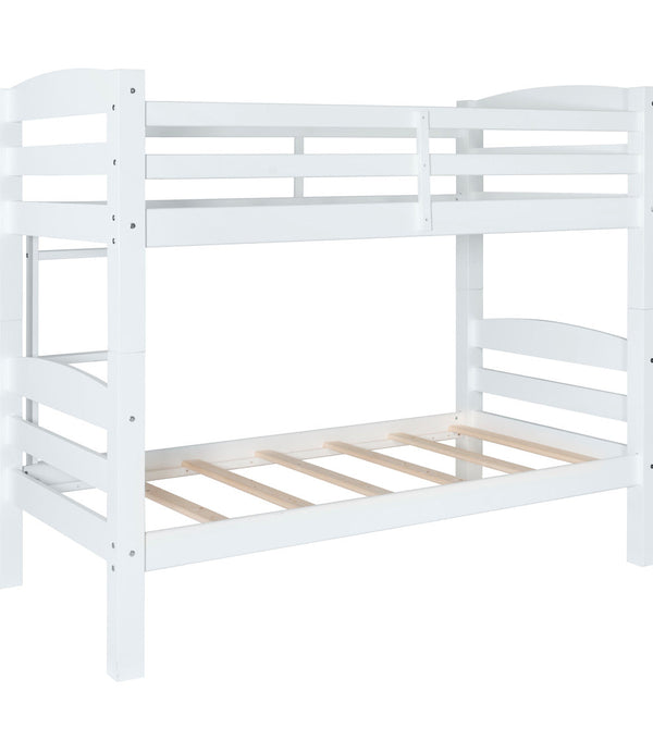 Levi Twin over Twin Bunk Bed in White-no mattress