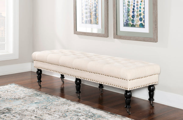 Isabelle 62" Upholstered Bench in Natural Lifestyle