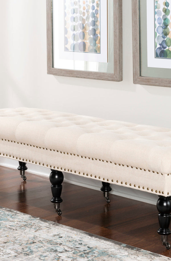 Isabelle 62" Upholstered Bench in Natural Lifestyle