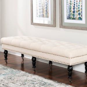 Isabelle 62" Upholstered Bench in Natural Lifestyle
