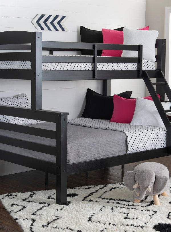 Levi Twin over Full Bunk Bed in Black-Lifestyle