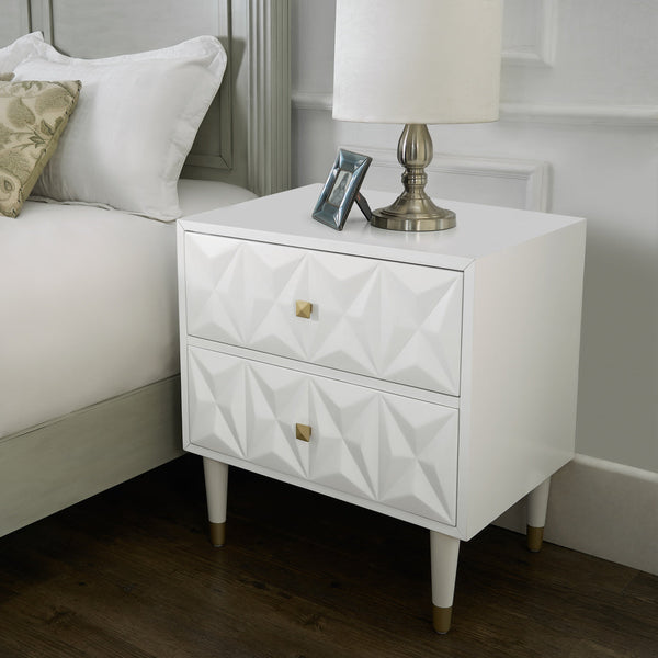 Geo Nightstand in White-Lifestyle