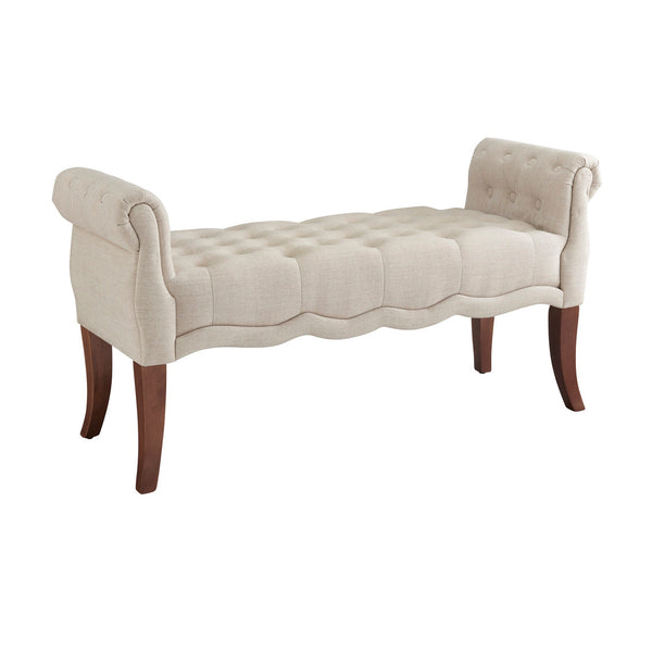 Madison Upholstered Bench in Natural silouhette