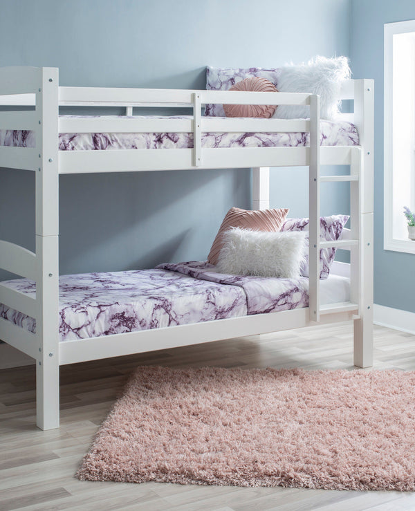 Levi Twin over Twin Bunk Bed in White-Lifestyle