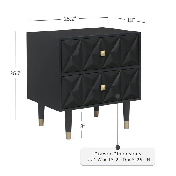 Geo Nightstand in Black-measurements