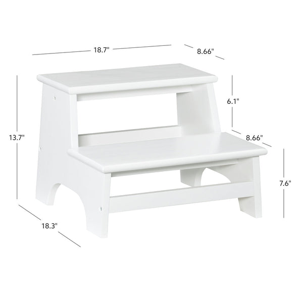 Tyler Bed Steps in White-measurements