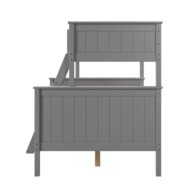 Leah Twin over Full Bunk Bed in Grey-side