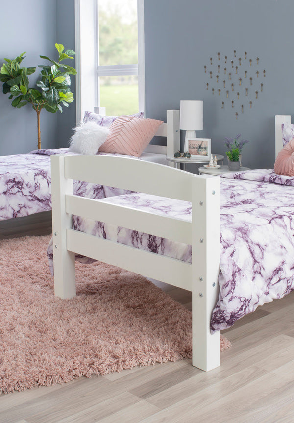 Levi Twin over Twin Bunk Bed in White-separated lifestyle