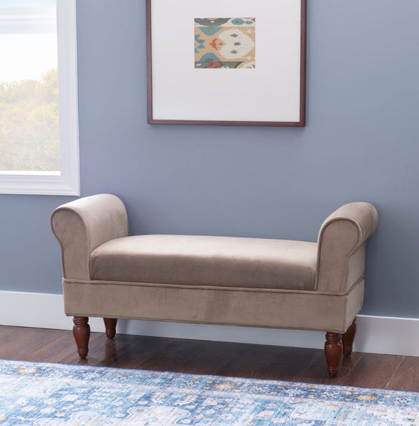 Lillian Upholstered Bench in Coffee Lifestyle