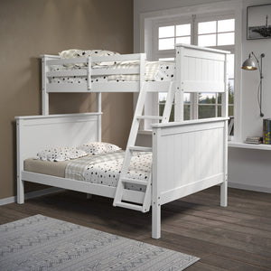 Leah Twin over Full Bunk Bed in White-Lifestyle
