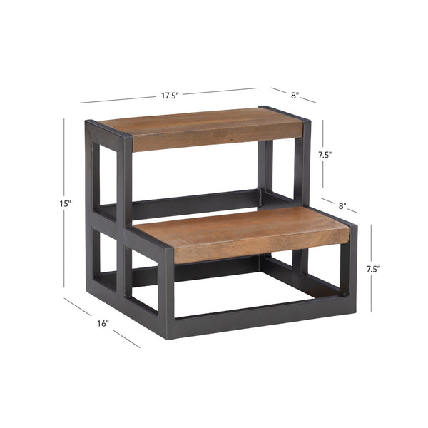 Blythe Bed Steps in Pewter-measurements