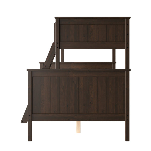 Leah Twin over Full Bunk Bed in Walnut-side