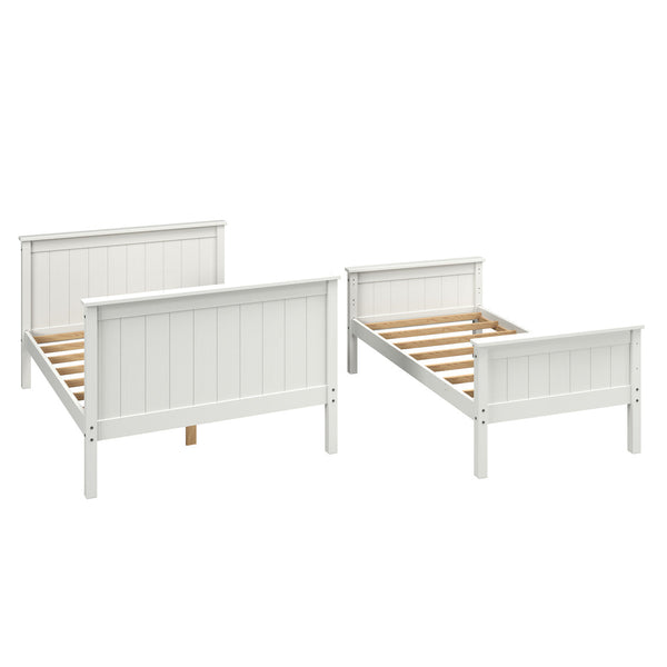 Leah Twin over Full Bunk Bed in White-frames