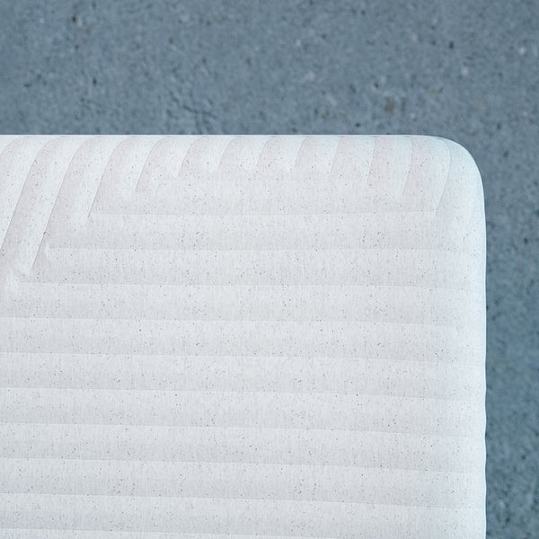 Casper Wave Hybrid Snow Mattress On Bed In Bedroom Top View Fabric Detail