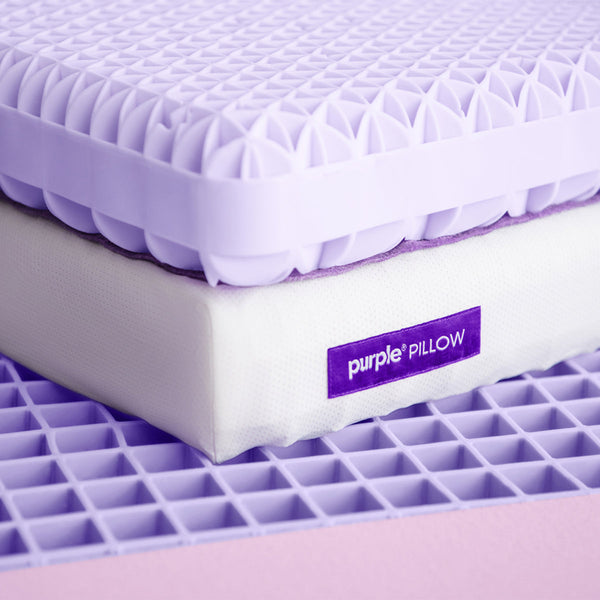 Purple Pillow with Booster Cover And GelFlex Grid