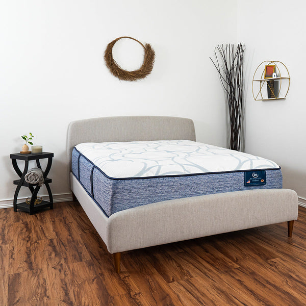 Serta iDirections X3 Hybrid II Plush Mattress On Bed Frame in Bedroom