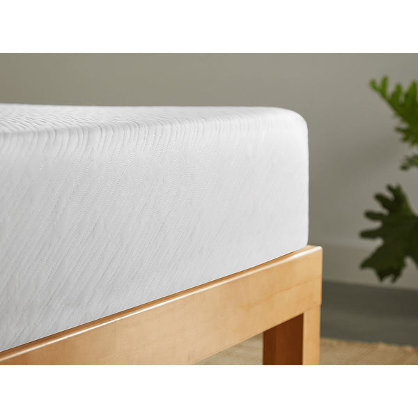 Sleep Inc. by Corsicana 8" Firm Gel Memory Foam Mattress Corner Detail In Bedroom