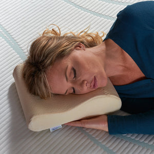 Woman Sleeping On Tempur-Pedic Neck Pillow