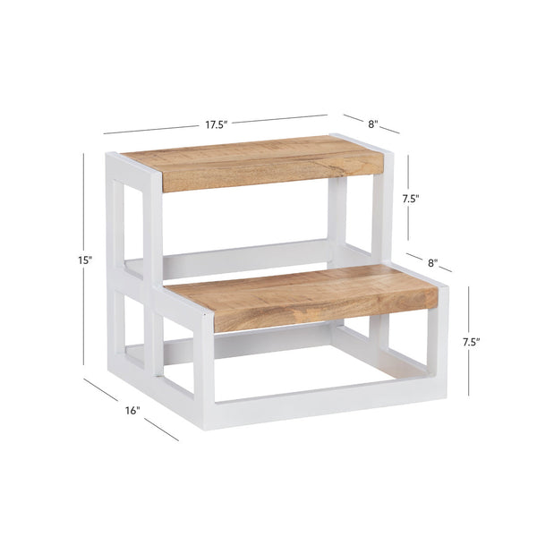 Blythe Bed Steps in White-measurements