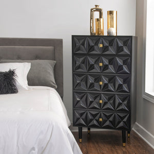 Geo 5-Drawer Dresser in Black-Lifestyle