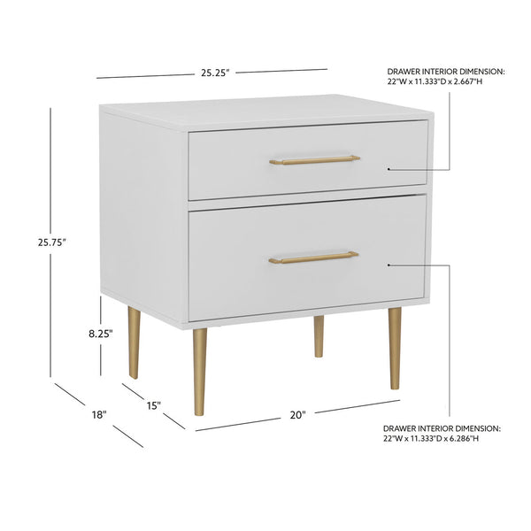 Gwyneth Nightstand in White-measurements