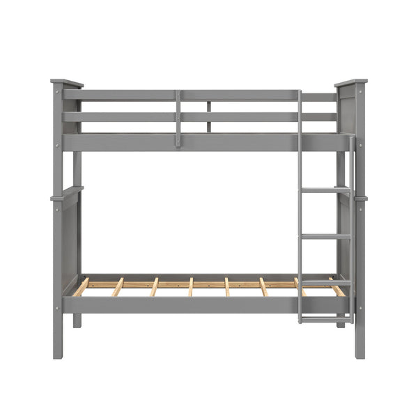 Leah Twin over Twin Bunk Bed in Grey-front