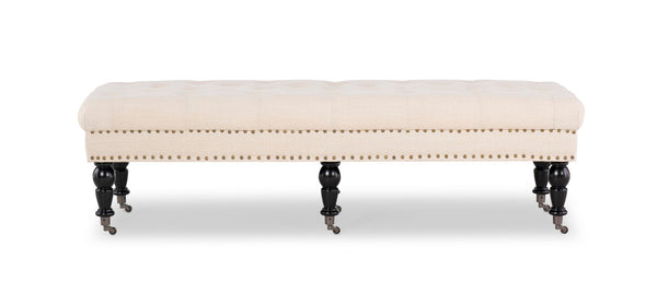 Isabelle 62" Upholstered Bench in Natural front