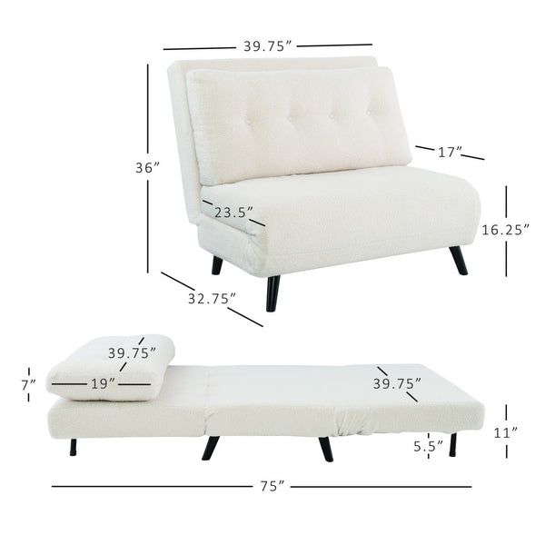 Kramer Convertible Foldout Chair Lounger-measurements