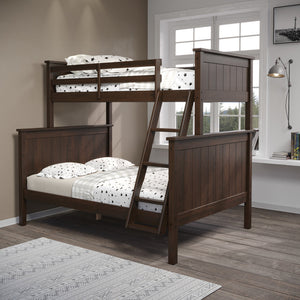 Leah Twin over Full Bunk Bed in Walnut-Lifestyle