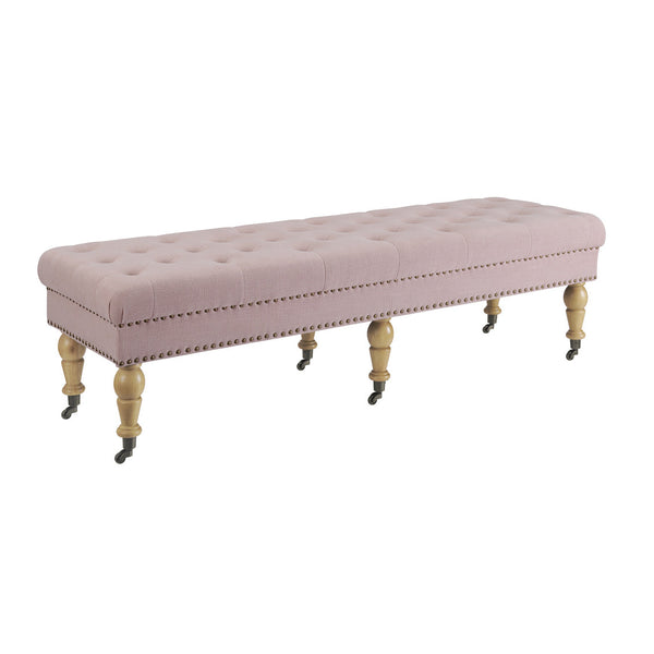 Isabelle 62" Upholstered Bench in Washed Pink-silouhette