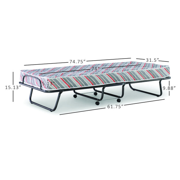 Torino Folding Bed with Mattress-measurements