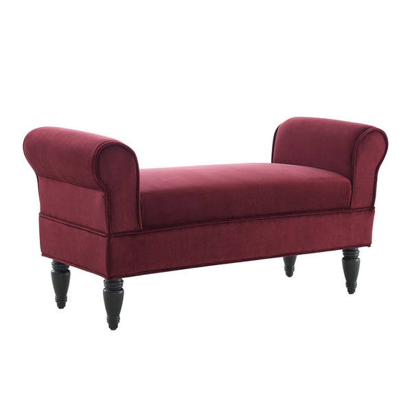 Lillian Upholstered Bench in Berry silouhette