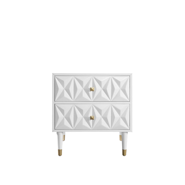 Geo Nightstand in White-front