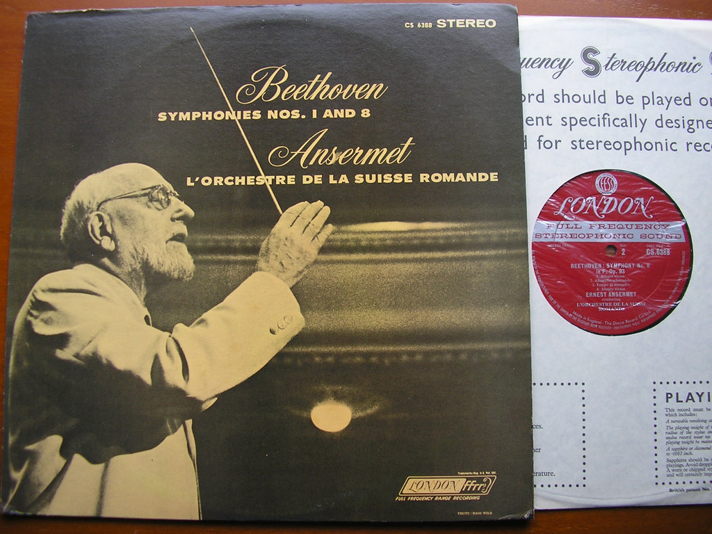 Beethoven Symphonies Nos 1 And 8 Ansermet Suisse Romande Cs 6388 Kingsway Hall Classical Records 2099