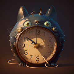 horloge en forme de chat mignon indiquant 10 heures du soir