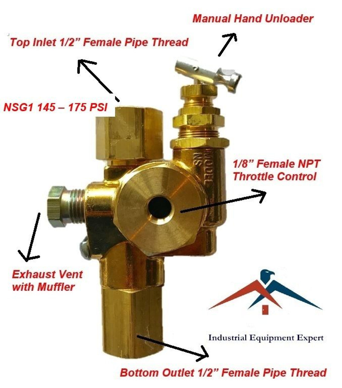 Gas Air Compressor Unloader Valve Pilot Check Valve Combination 145 17 Industrial Equipment Expert