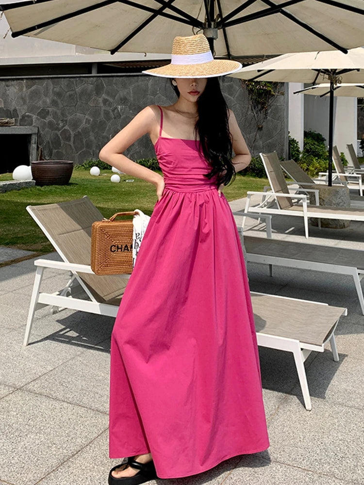 Stylish Strapless Maxi Dress for Women's Beach Holiday.