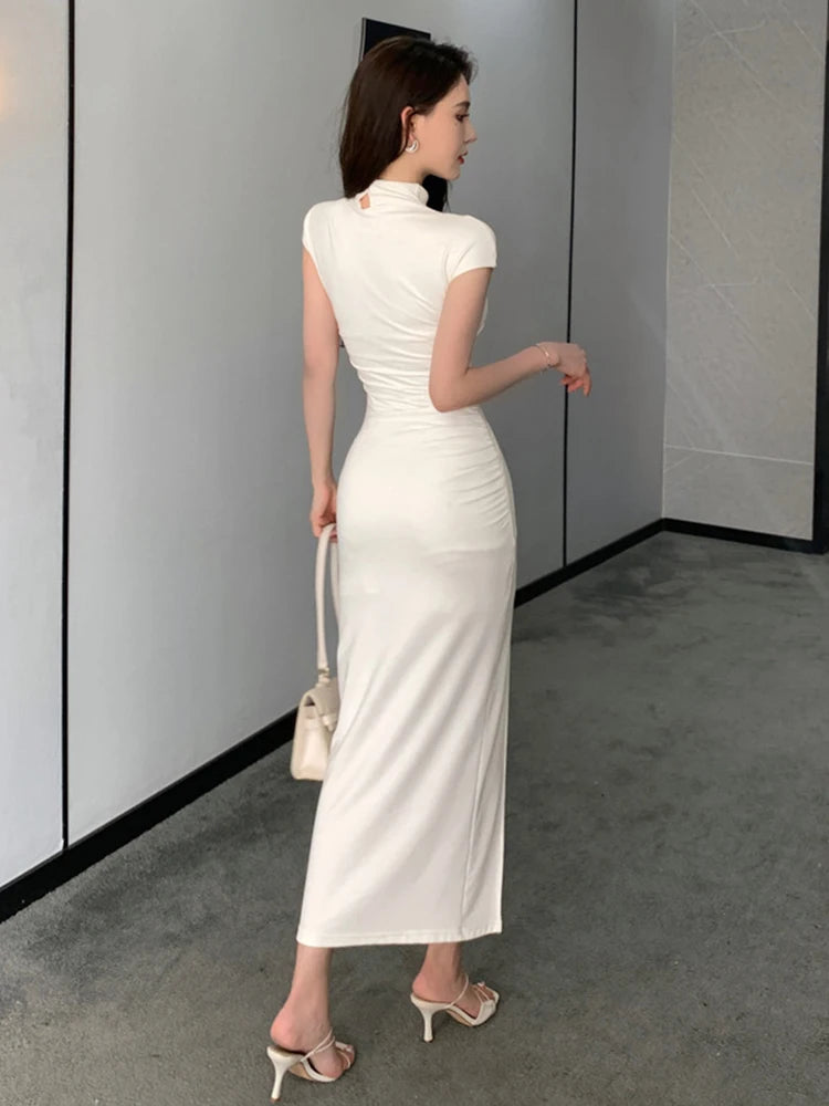 Elegant Women's Bodycon Slit Maxi Party Club Dress