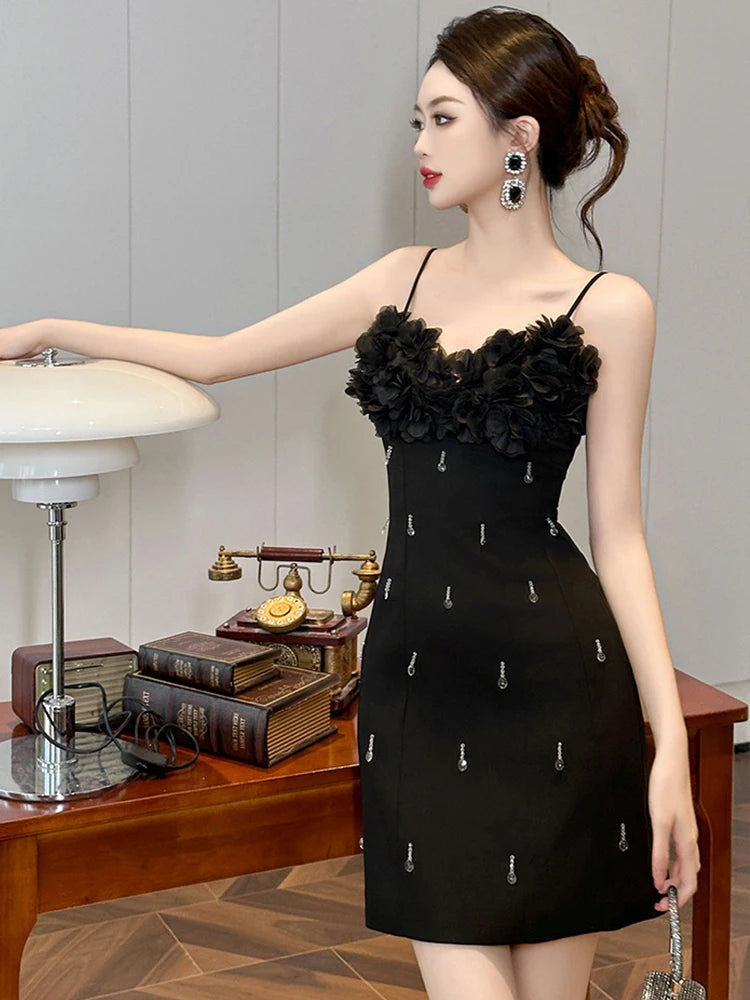 Elegant Black Evening Dress for Women Luxury Party Wear