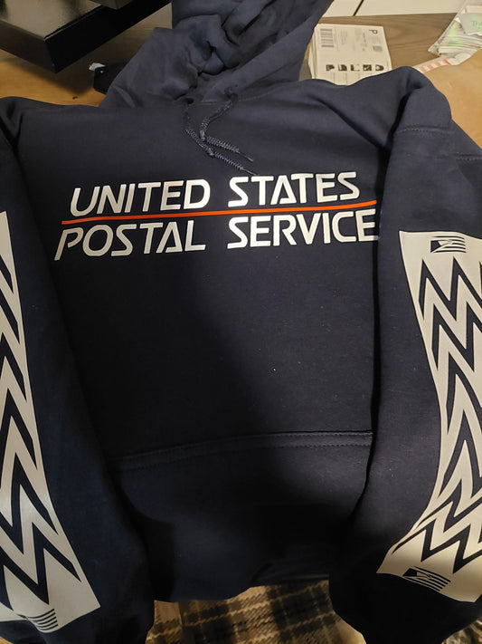 United States postal Service Hoodie USPS Hoodie ALL White Print