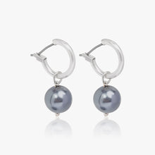 Load image into Gallery viewer, Convertible Shell Pearl Dangling Hoops
