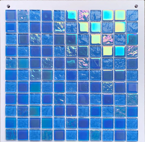 Iridescent stained blue glass mosaic backsplash CGMT9245 bathroom wall swimming pool tile