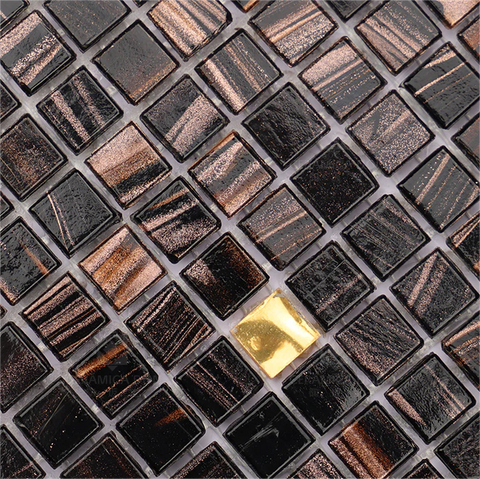 Black Brown Gold Starry Quartz Glass Mosaic Bathroom Kitchen Balcony Wall Tile CGMT2139