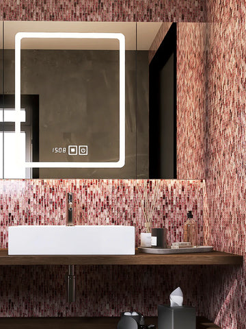Purple Pink Subway Glass Mosaic Kitchen Tile Bathroom Wall Flooring Backsplash Tiles CGMT2129