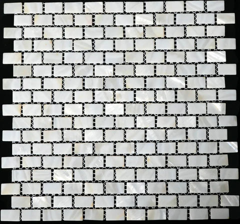 Subway Brick Sea Shell Mosaic White Mother of Pearl Kitchen Backsplash Tile MOP004