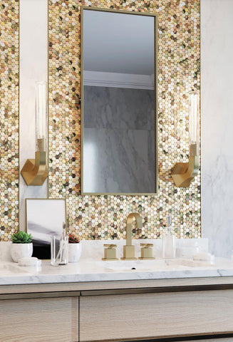 Fish Scale Mermaid Mother of Pearl Shell Tiles Ideas in the Home